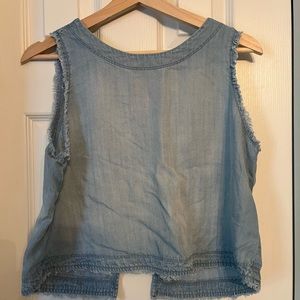 Chambray Cloth and Stone button back tank